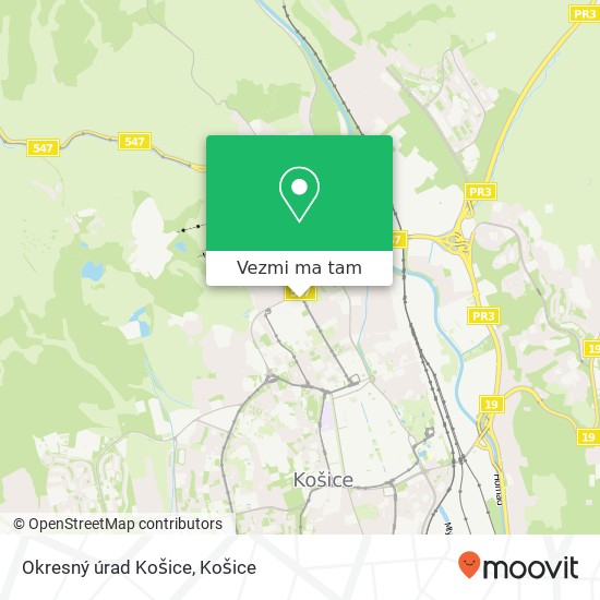 Okresný úrad Košice mapa