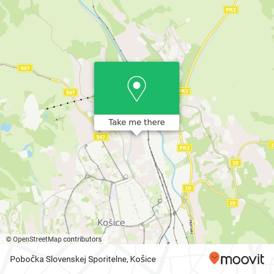 Pobočka Slovenskej Sporitelne mapa