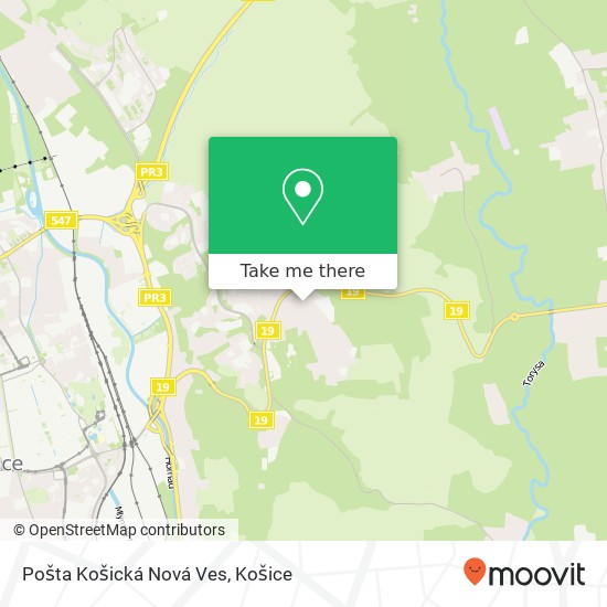 Pošta Košická Nová Ves mapa