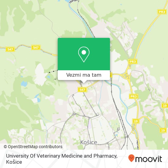 University Of Veterinary Medicine and Pharmacy mapa