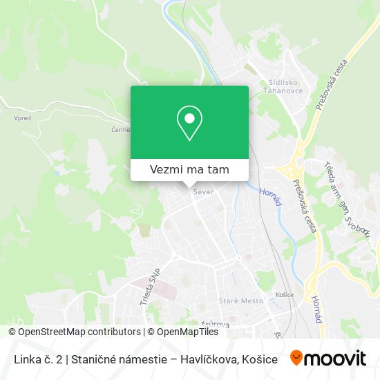 Linka č. 2 | Staničné námestie – Havlíčkova mapa