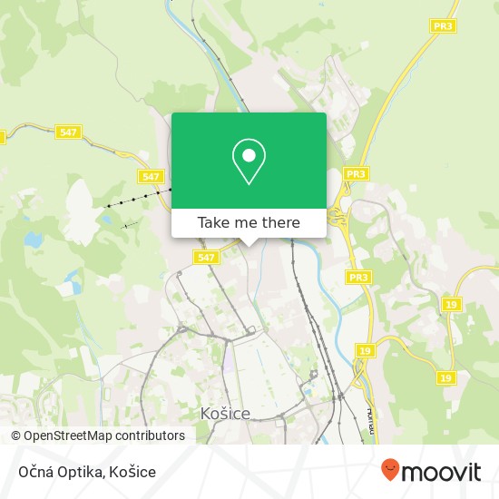 Očná Optika mapa