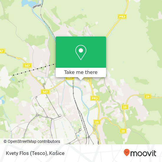 Kvety Flos (Tesco) mapa