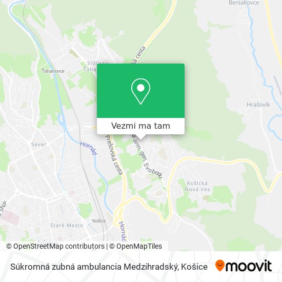 Súkromná zubná ambulancia Medzihradský mapa