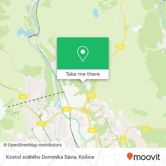 Kostol svätého Dominika Sávia mapa