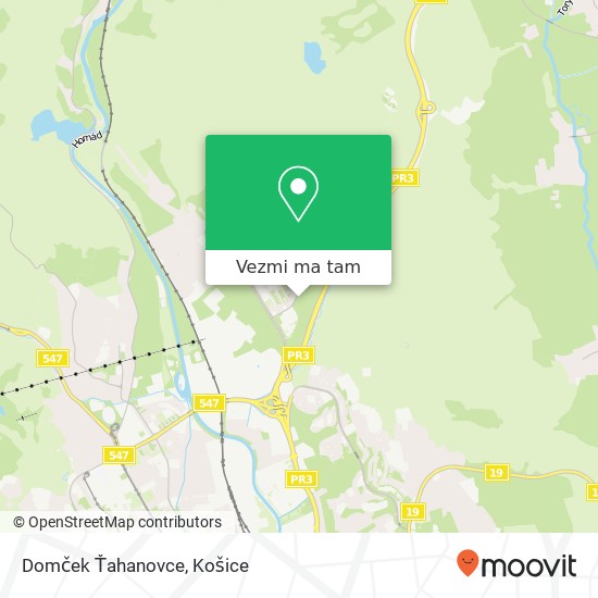 Domček Ťahanovce mapa