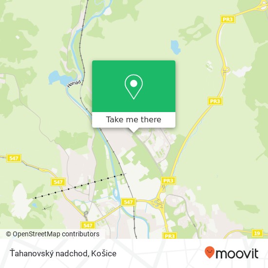 Ťahanovský nadchod mapa