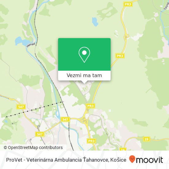 ProVet - Veterinárna Ambulancia Ťahanovce mapa