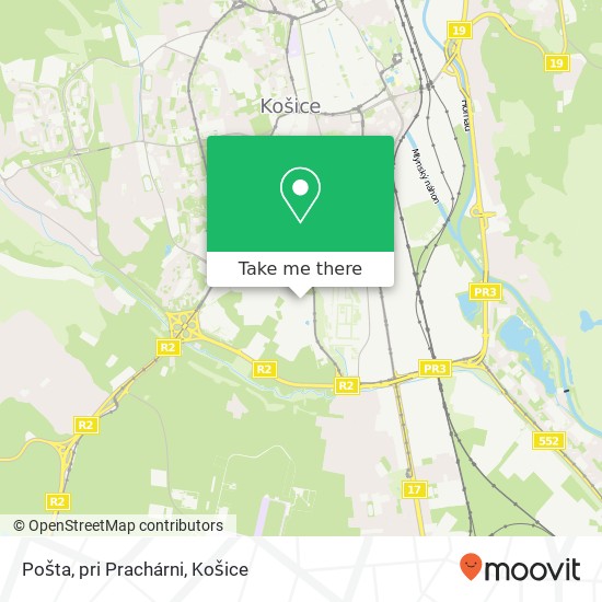 Pošta, pri Prachárni mapa