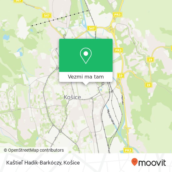 Kaštieľ Hadik-Barkóczy mapa