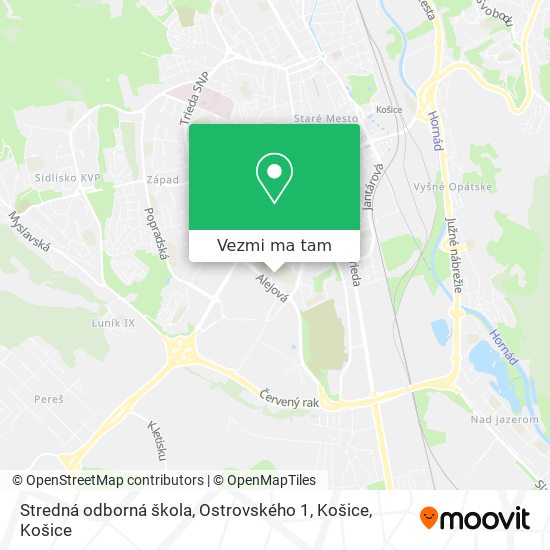 Stredná odborná škola, Ostrovského 1, Košice mapa