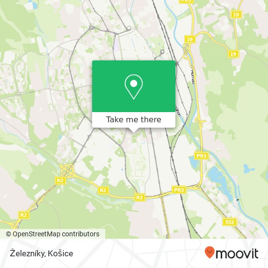 Železníky mapa