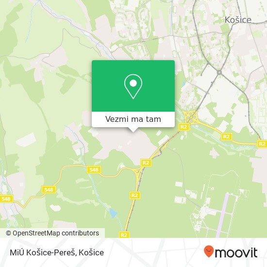 MiÚ Košice-Pereš mapa