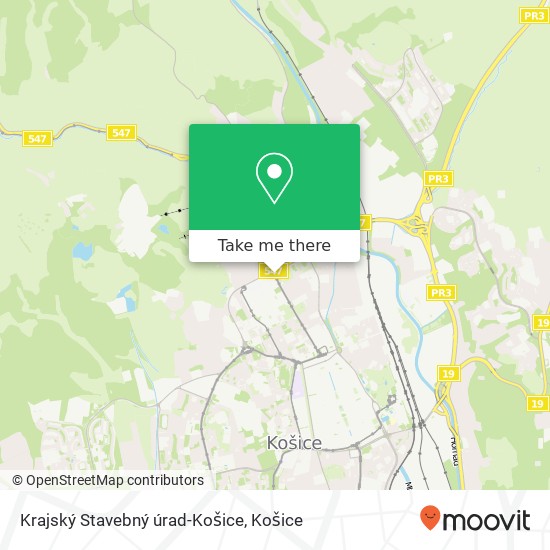 Krajský Stavebný úrad-Košice mapa