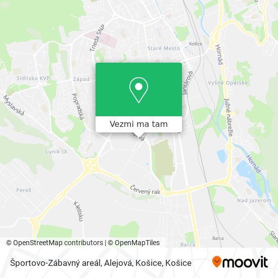 Športovo-Zábavný areál, Alejová, Košice mapa