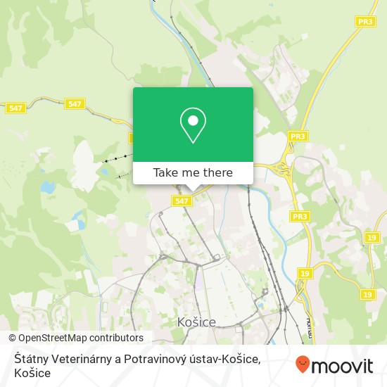 Štátny Veterinárny a Potravinový ústav-Košice mapa