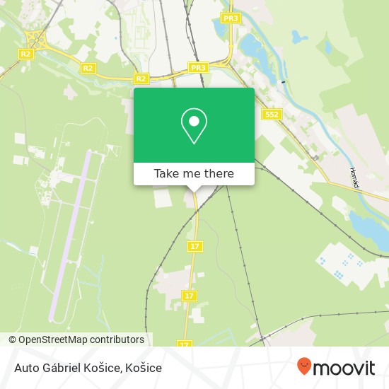 Auto Gábriel Košice mapa