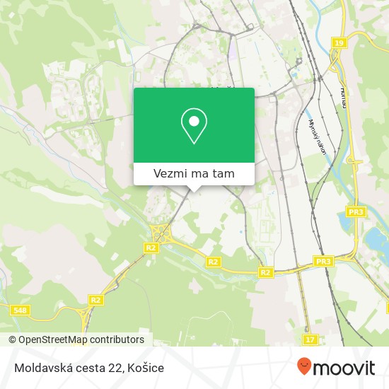 Moldavská cesta 22 mapa