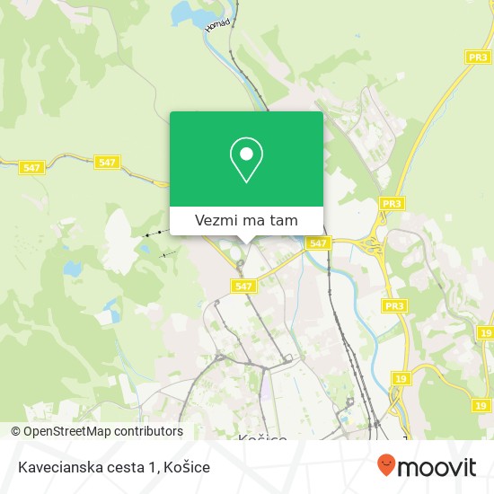 Kavecianska cesta 1 mapa