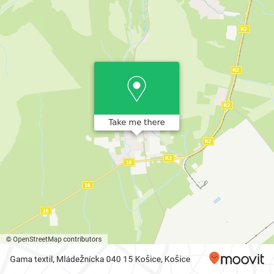 Gama textil, Mládežnícka 040 15 Košice mapa