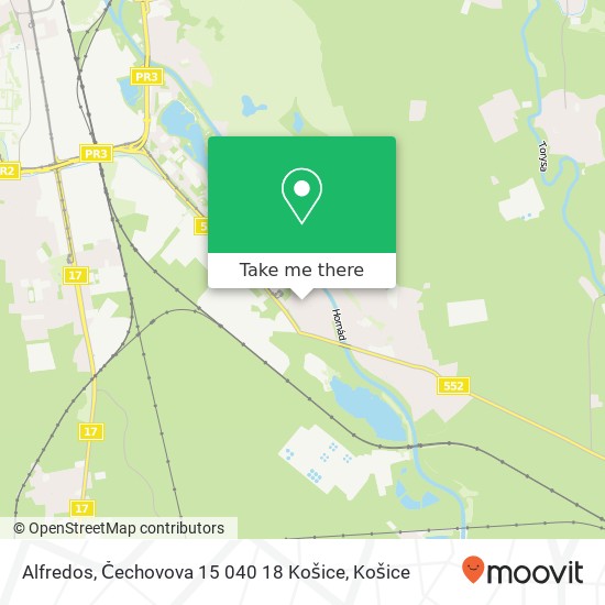 Alfredos, Čechovova 15 040 18 Košice mapa