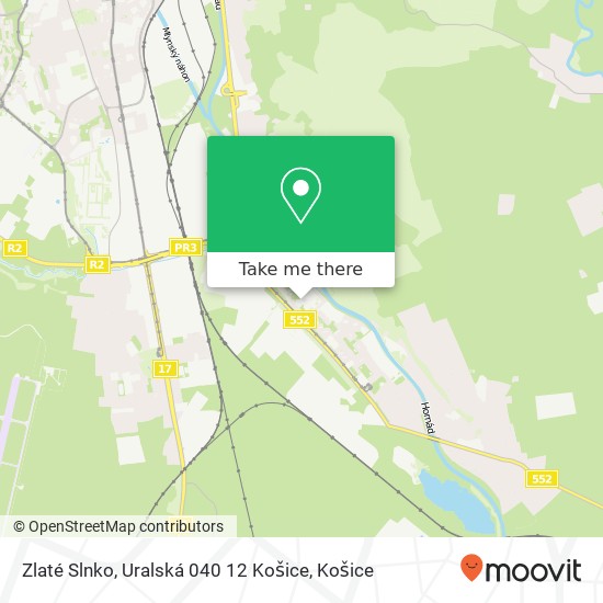 Zlaté Slnko, Uralská 040 12 Košice mapa