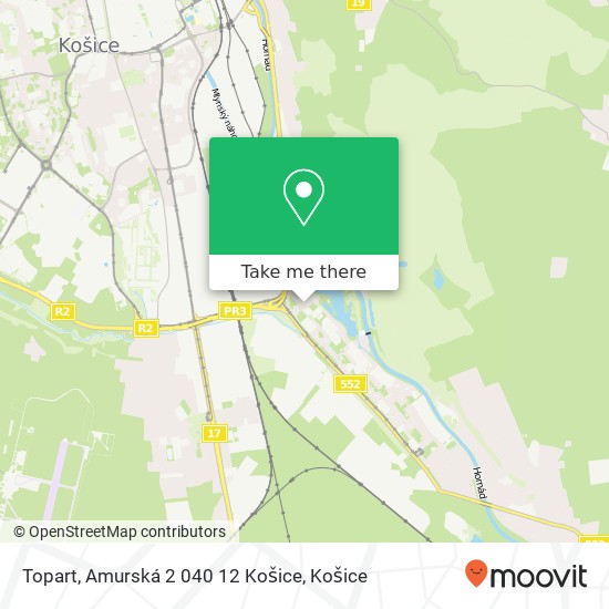 Topart, Amurská 2 040 12 Košice mapa