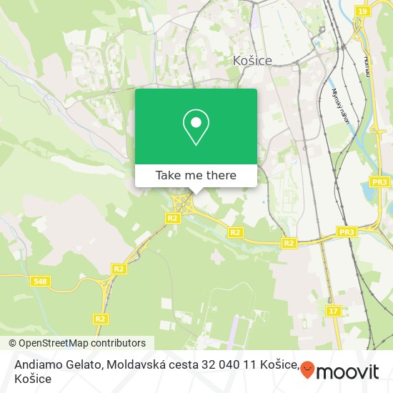 Andiamo Gelato, Moldavská cesta 32 040 11 Košice mapa