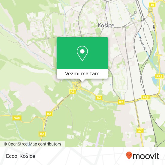 Ecco, Moldavská cesta 32 040 11 Košice mapa