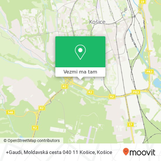 +Gaudi, Moldavská cesta 040 11 Košice mapa