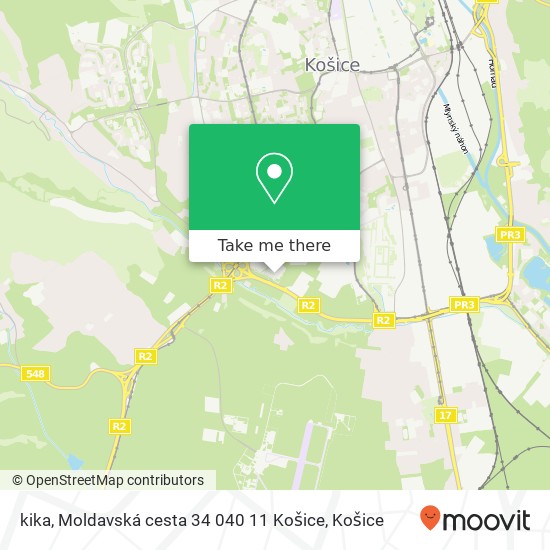 kika, Moldavská cesta 34 040 11 Košice mapa