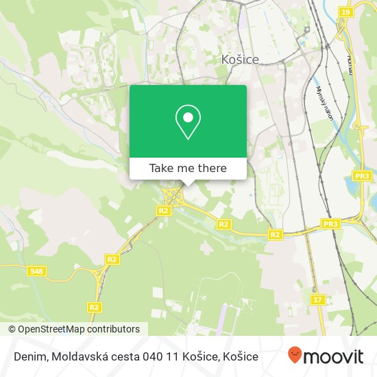 Denim, Moldavská cesta 040 11 Košice mapa