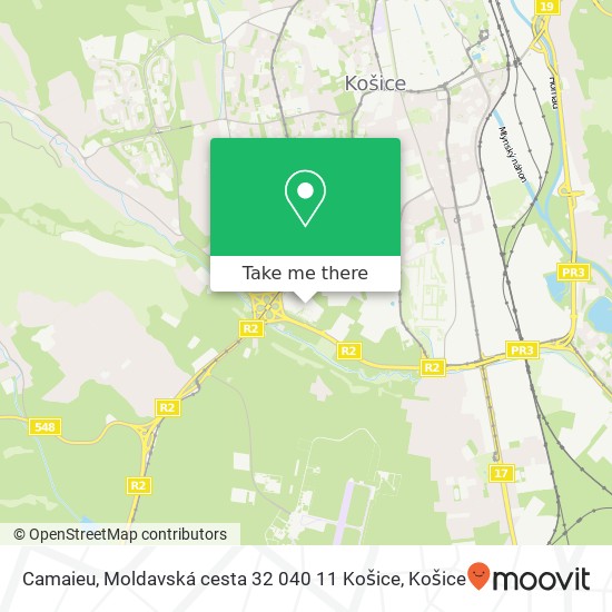 Camaieu, Moldavská cesta 32 040 11 Košice mapa