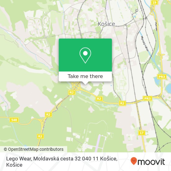 Lego Wear, Moldavská cesta 32 040 11 Košice mapa