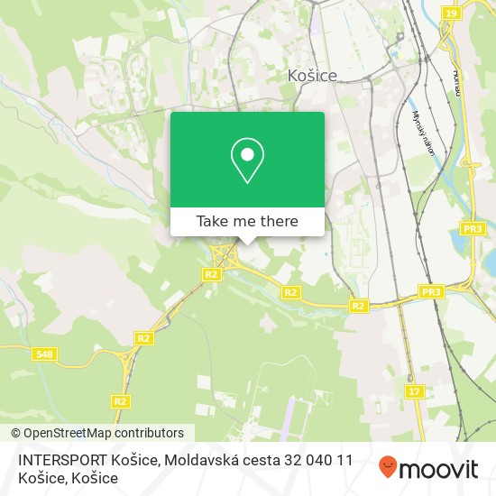 INTERSPORT Košice, Moldavská cesta 32 040 11 Košice mapa