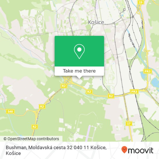 Bushman, Moldavská cesta 32 040 11 Košice mapa