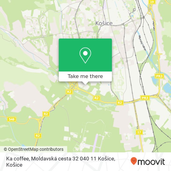 Ka coffee, Moldavská cesta 32 040 11 Košice mapa