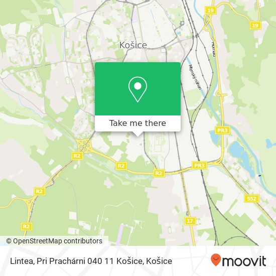 Lintea, Pri Prachárni 040 11 Košice mapa