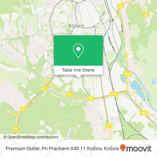 Premium Outlet, Pri Prachárni 040 11 Košice mapa
