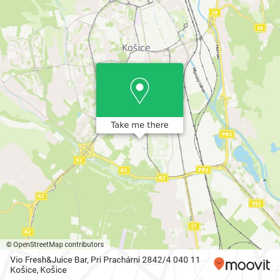 Vio Fresh&Juice Bar, Pri Prachárni 2842 / 4 040 11 Košice mapa
