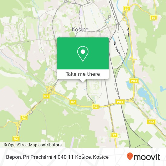 Bepon, Pri Prachárni 4 040 11 Košice mapa