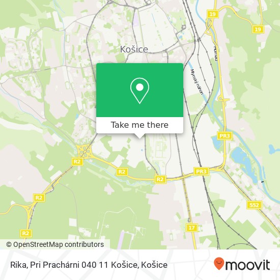 Rika, Pri Prachárni 040 11 Košice mapa
