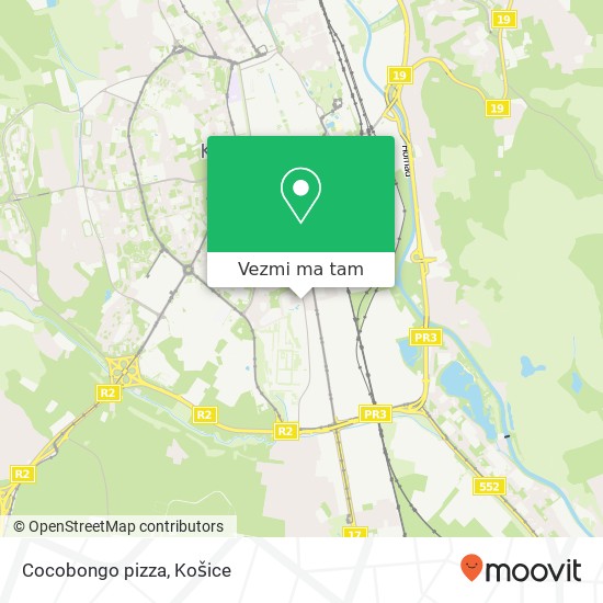 Cocobongo pizza, Rastislavova 1614 / 63 040 01 Košice mapa