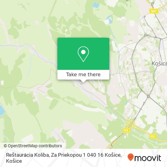 Reštaurácia Koliba, Za Priekopou 1 040 16 Košice mapa