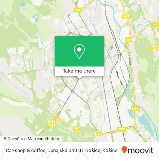 Car-shop & coffee, Dunajská 040 01 Košice mapa