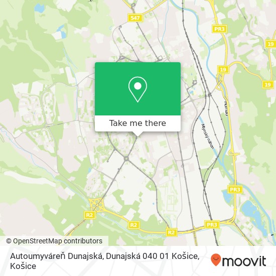 Autoumyváreň Dunajská, Dunajská 040 01 Košice mapa