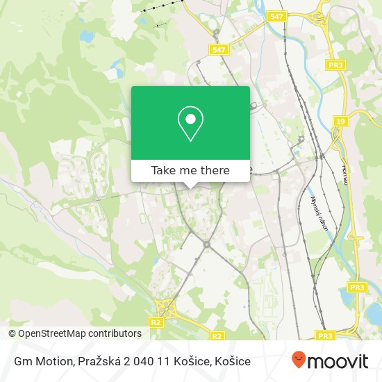 Gm Motion, Pražská 2 040 11 Košice mapa