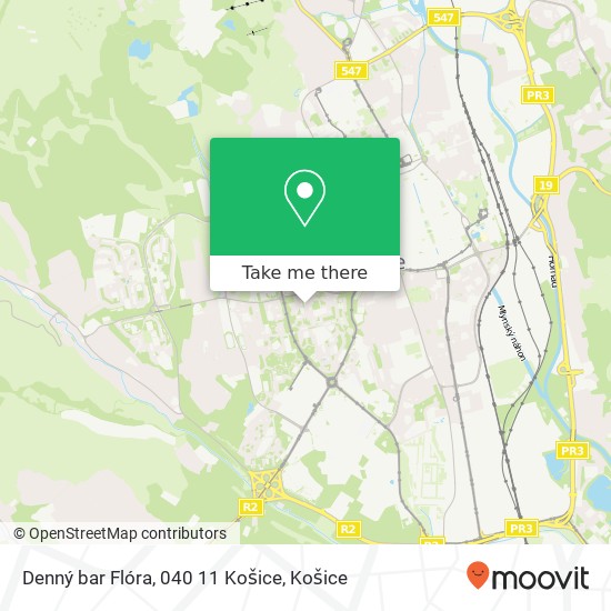 Denný bar Flóra, 040 11 Košice mapa