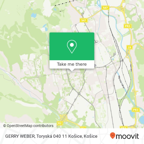 GERRY WEBER, Toryská 040 11 Košice mapa