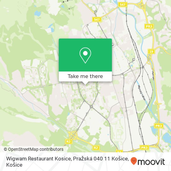 Wigwam Restaurant Kosice, Pražská 040 11 Košice mapa